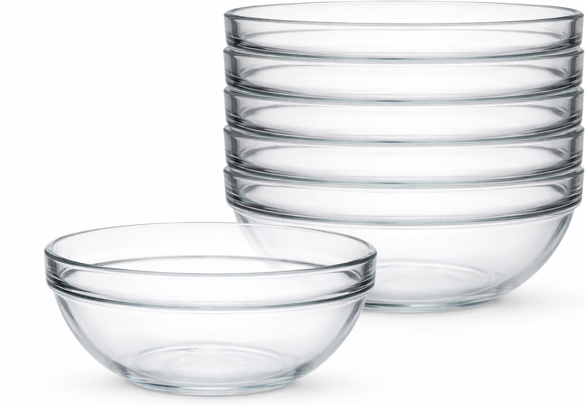van Well Schale Chefs, 6 Stück, Glas, (Set, 6-tlg), stapelbar, spülmaschinen- und mikrowellengeeignet