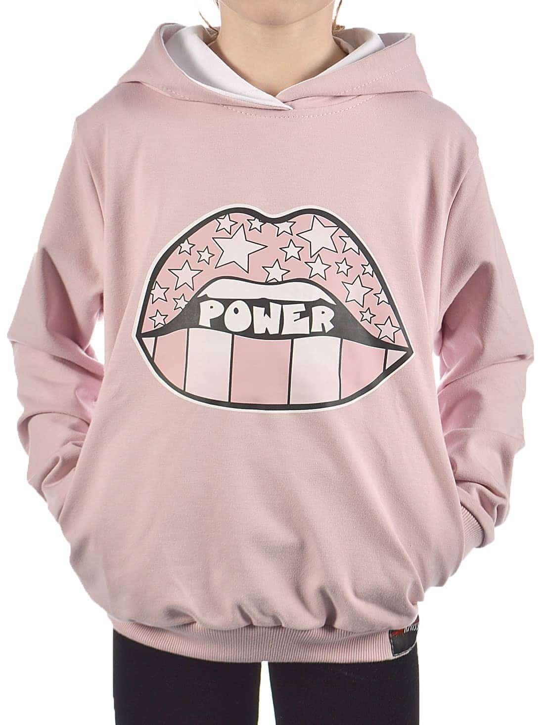 Kapuze Print (1-tlg) mit mit Pullover Hoodie Power Rosa BEZLIT Mädchen Stars