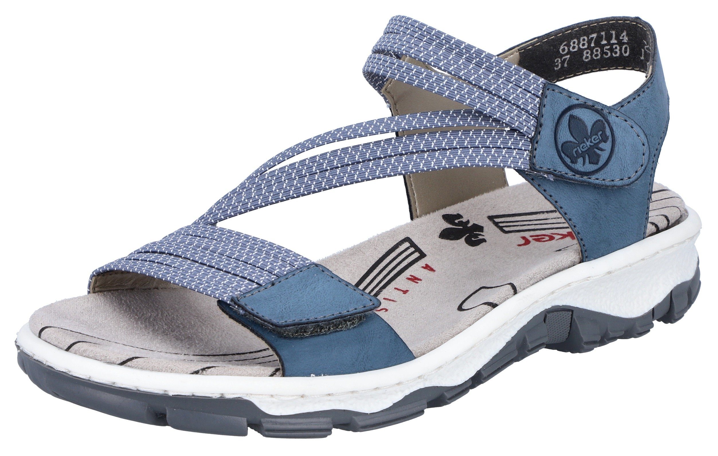 Rieker Riemchensandale, Sommerschuh, Sandalette, Klettschuh, im Sportslook