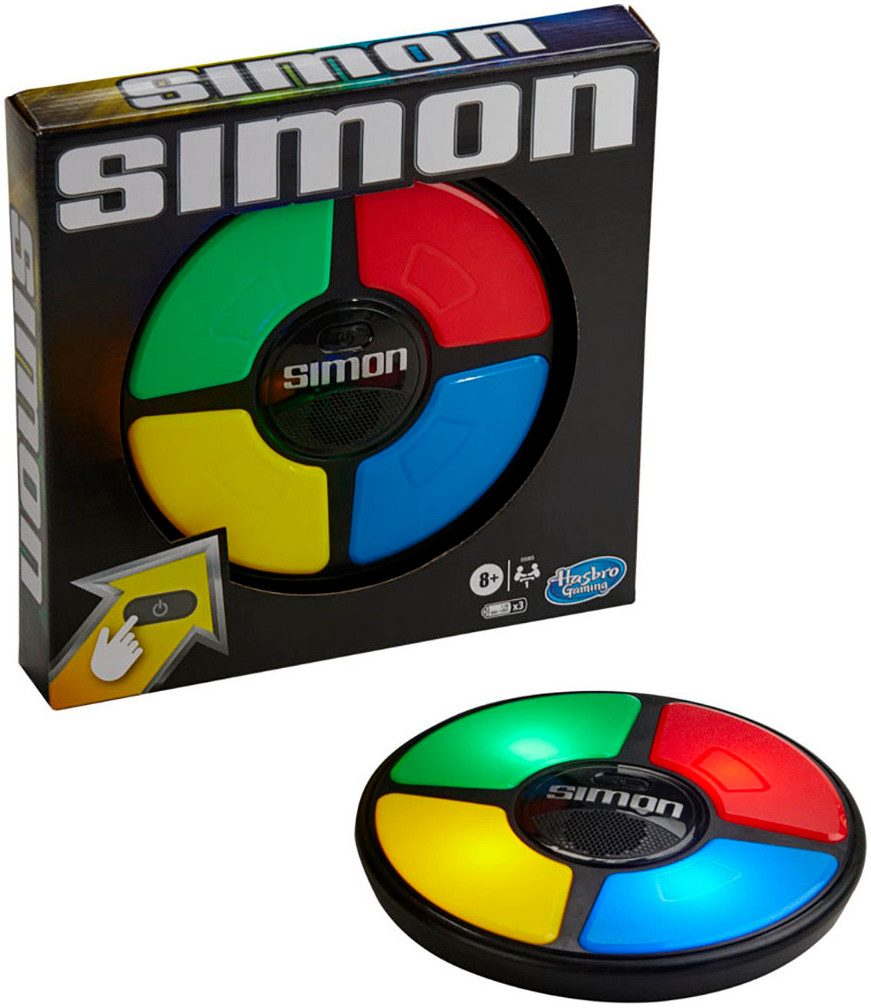 Hasbro Spiel Simon, Geschicklichkeitsspiel, mit Licht- und Soundeffekt