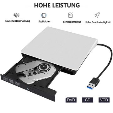 GelldG DVD-Player CD-Laufwerk/Brenner USB 2.0 tragbare CD DVD-/+RW Brenner DVD-Player