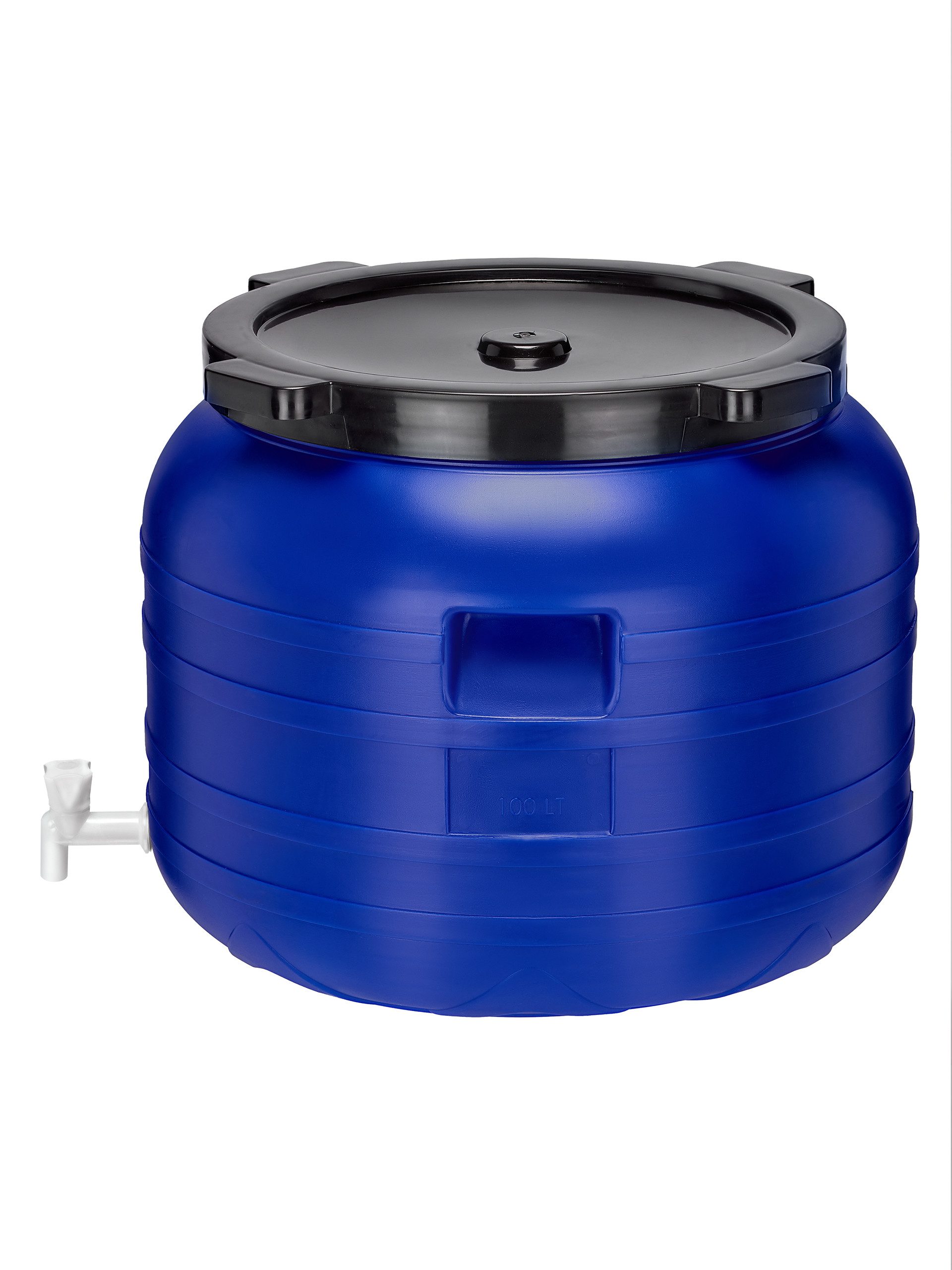 Garronda Regentonne 100L BPA-freies Fass mit Hahn Universalfass für Garten GD-0092, Blau, 100 l, (1-tlg), BPA-Frei