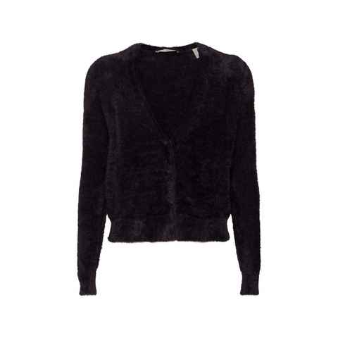 edc by Esprit Strickjacke Flauschiger Cardigan mit V-Ausschnitt (1-tlg)