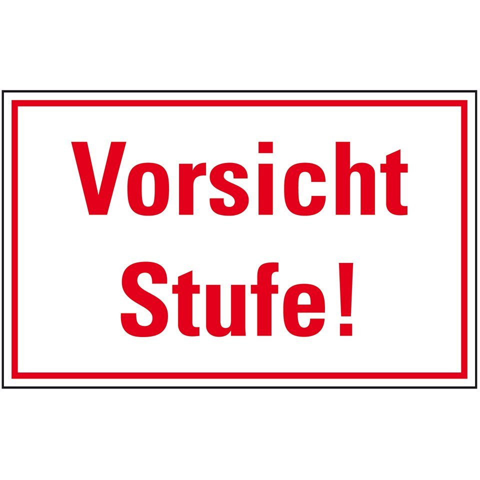 König Werbeanlagen Hinweisschild Türhinweisschild Vorsicht Stufe!, Folie, selbstklebend, 150x100mm