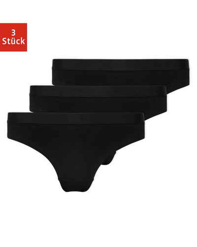 SNOCKS Brasilslip »Unterwäsche Damen Brazilian Slip Unterhosen« (3-St) aus Bio-Baumwolle mit Gummibund