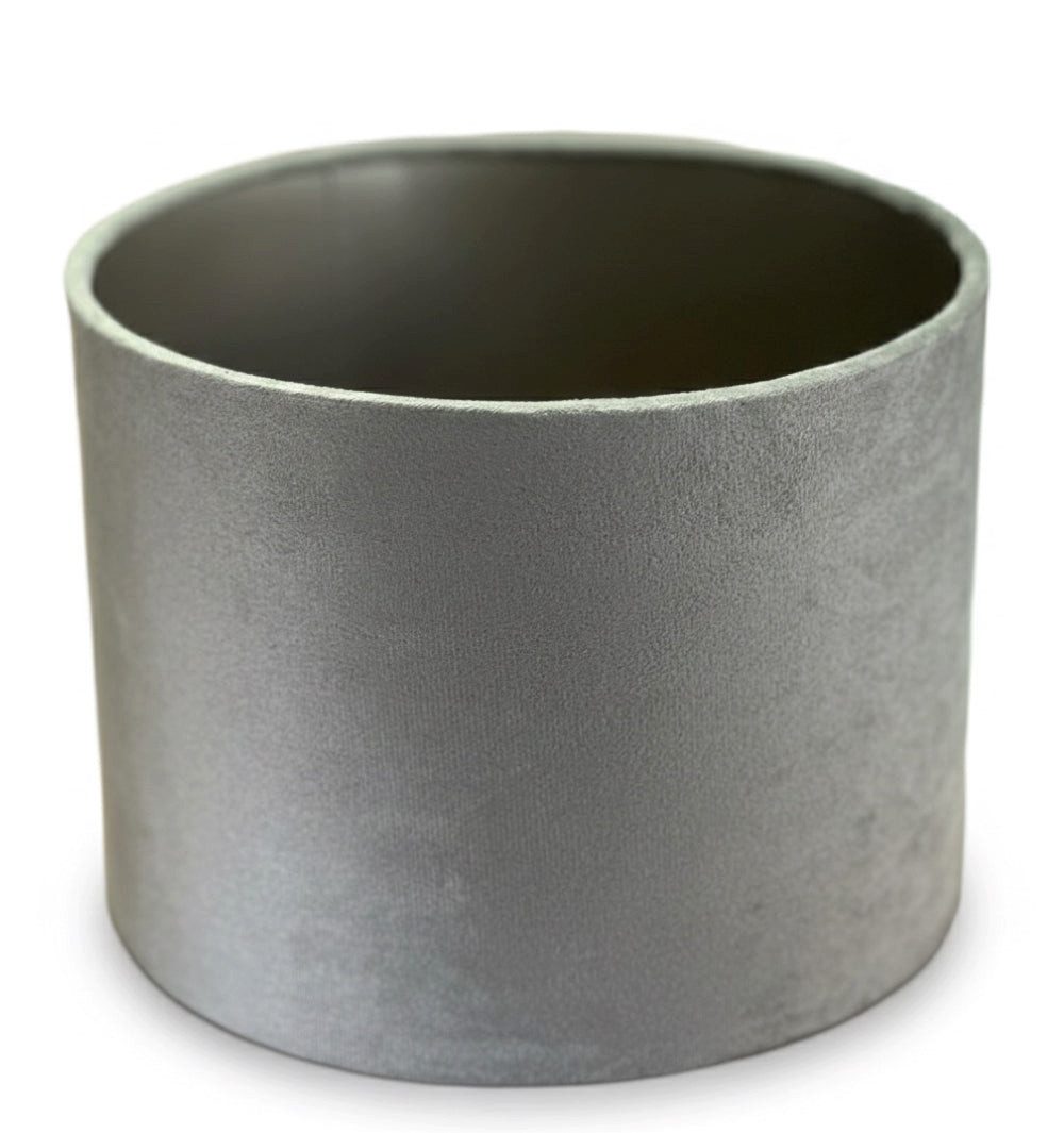 Dirk Davids Leuchten GmbH Lampenschirm Lampenschirm Zylinder Velours Grau innen Taupe 20-20-15cm