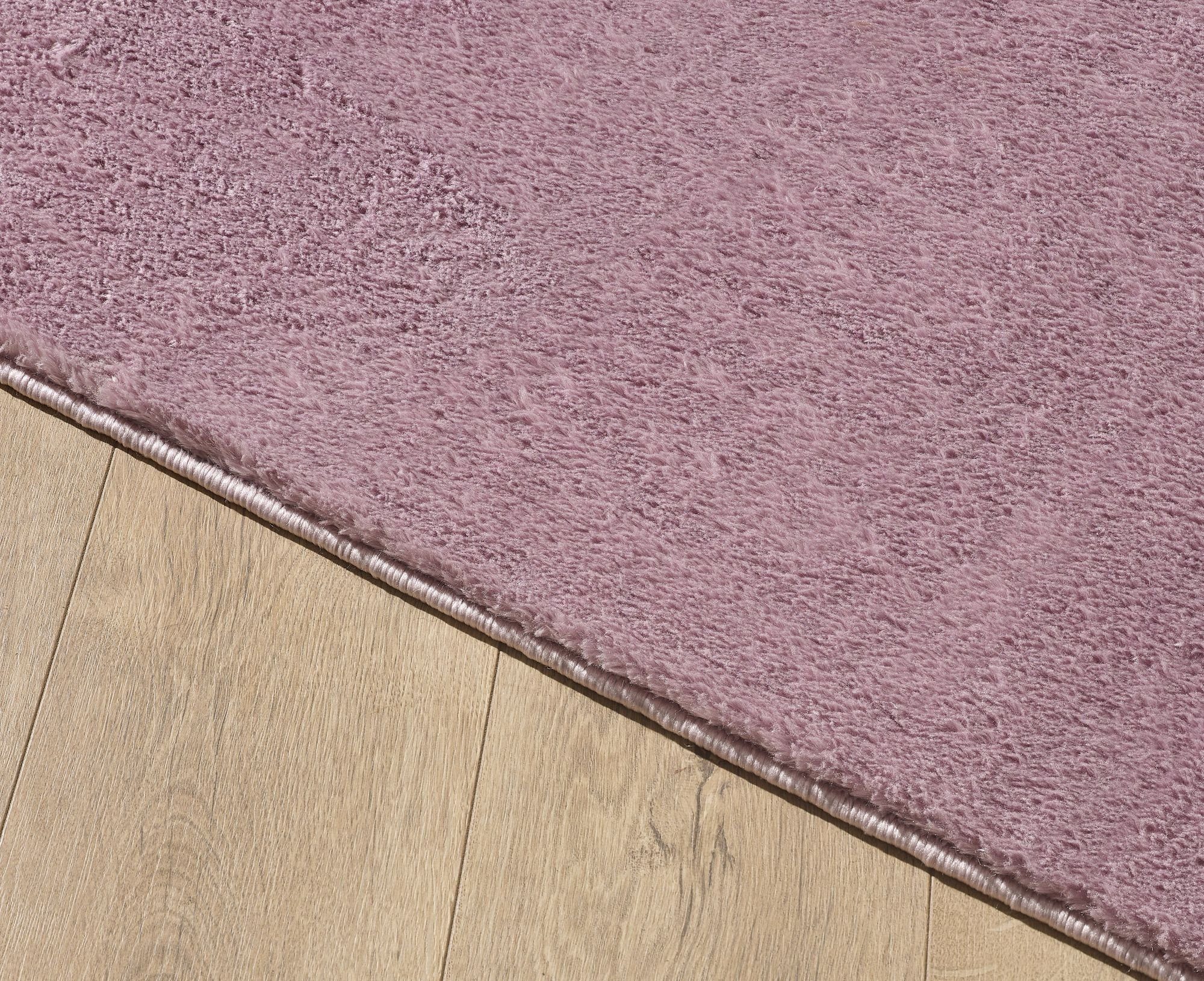 Teppich Rund Rund, - Carpetsale24, Unicolor Lila Einfarbig Plüsch Wohnzimmer Einfarbig, Farben Größen 25 Höhe: mm, Versch. Fellteppich Shaggy