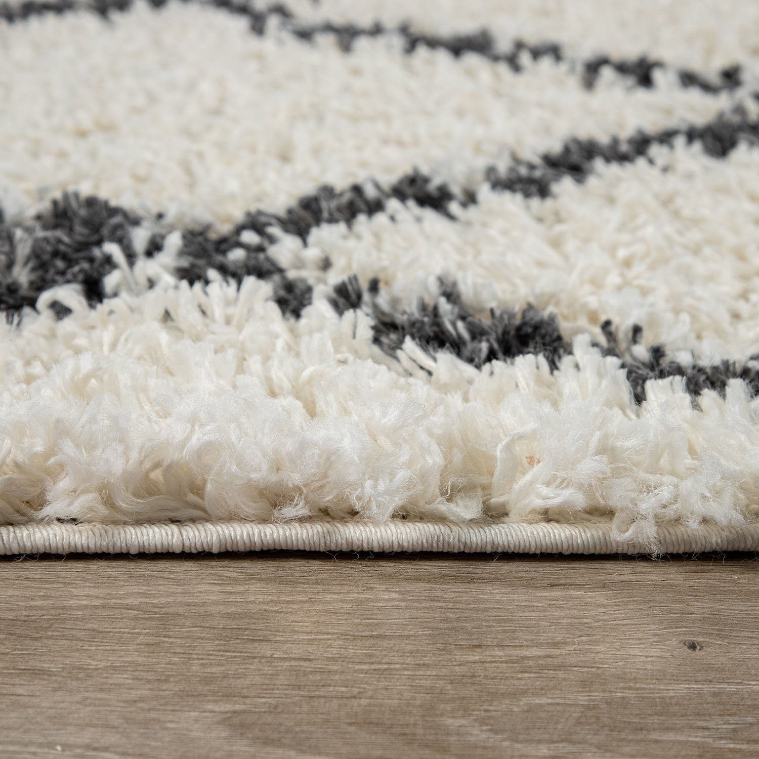 Paco Home Hochflor-Teppich Kalmar 443, rechteckig, Höhe: 40 mm, Scandi Design, Rauten Muster, weich & kuschelig