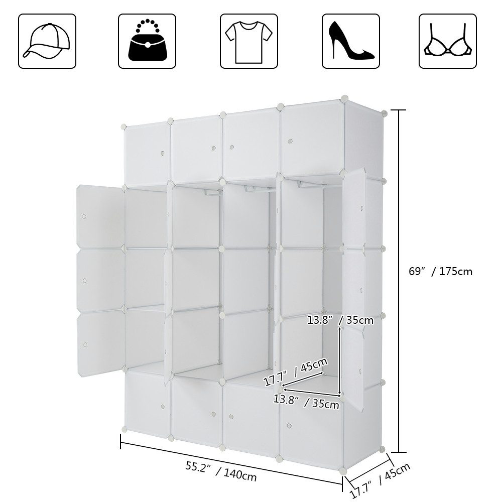 VINGLI Kleiderschrank DIY Regalsystem Steck Regal günstig online kaufen