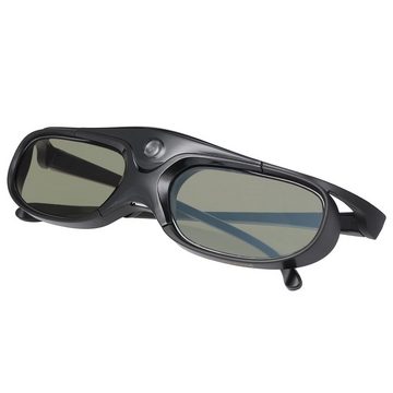 TPFNet 3D-Brille Aktive Shutterbrille kompatibel mit DLP 3D Beamer, wiederaufladbare 3D Brille, DLP Link - Schwarz - 1 Stück