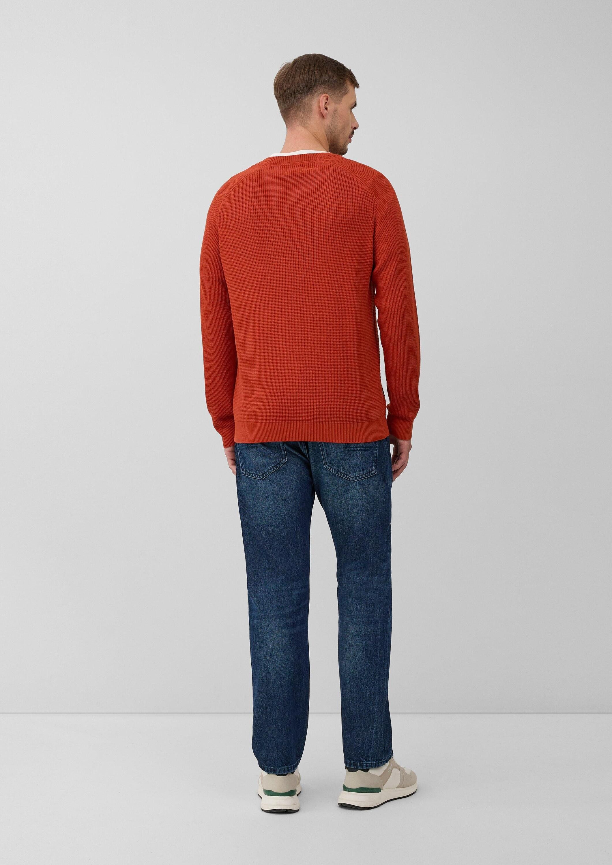 s.Oliver Longpullover Strickpullover Strickpullover mit Brusttasche und Druckknopf