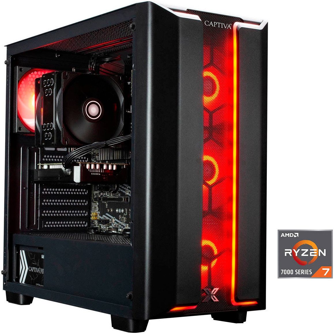 CAPTIVA Advanced Gaming R94-115 Gaming-PC (AMD Ryzen 7 7800X3D, GeForce RTX 5060 Ti, 32 GB RAM, 1000 GB SSD, Luftkühlung)