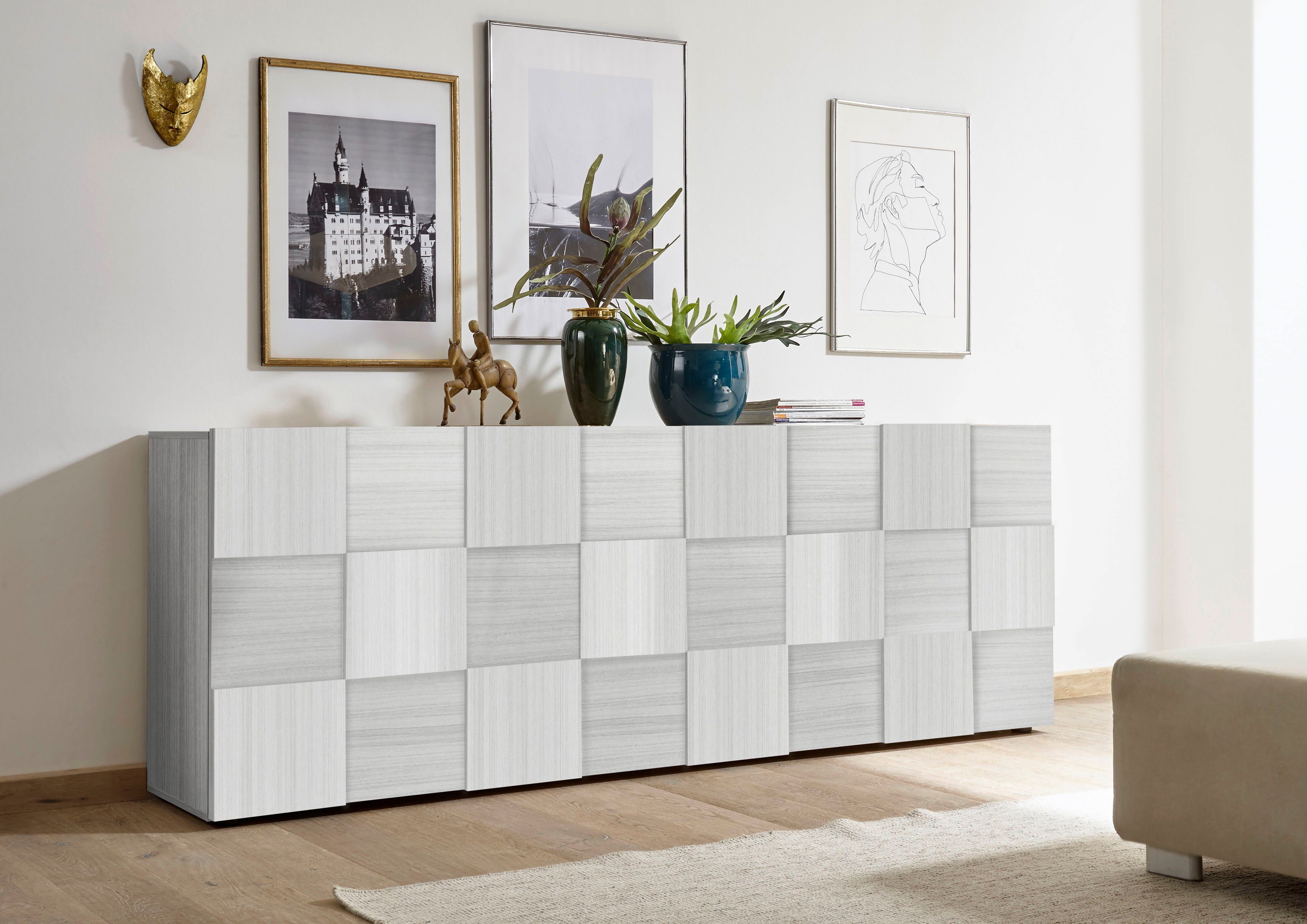 INOSIGN Sideboard "Dama Breite 241, Kommode 4 Türen, Anrichte" Front in 3D- günstig online kaufen