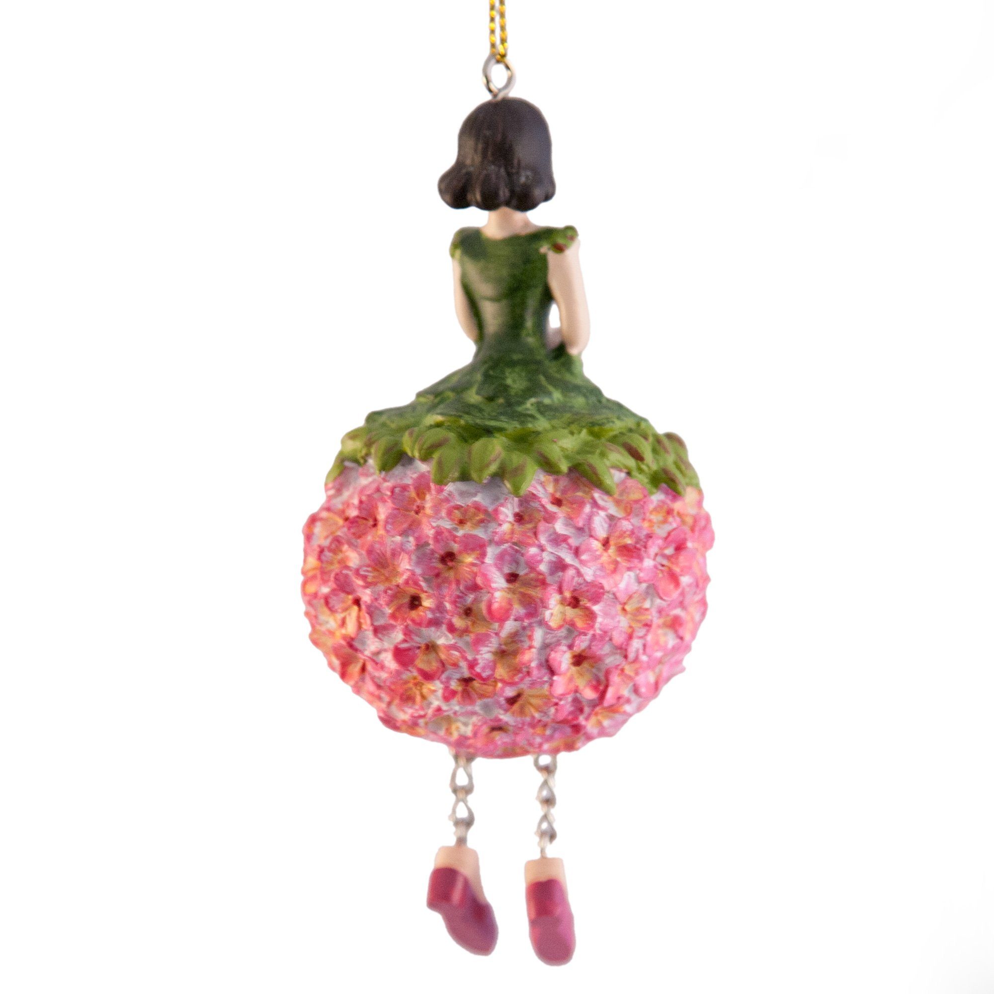 ROSEMARIE SCHULZ Heidelberg Dekofigur Blumenmädchen Geranie zum Hängen Dekohänger Blumen Deko-Objekt, mit Baumelbeinchen