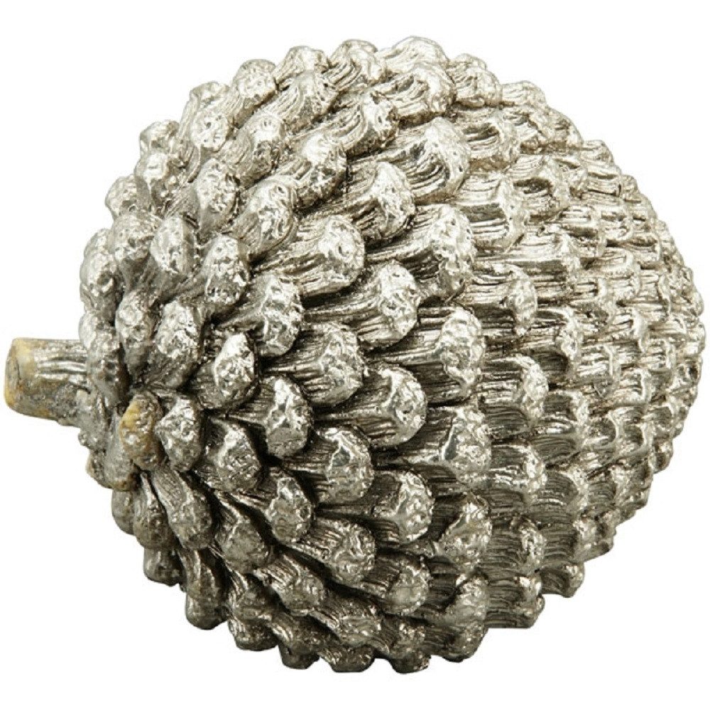 EXNER Dekoobjekt Exner Zapfen ArgenT, silber, Polyresin, Deko, 14x13x13 cm, 252963