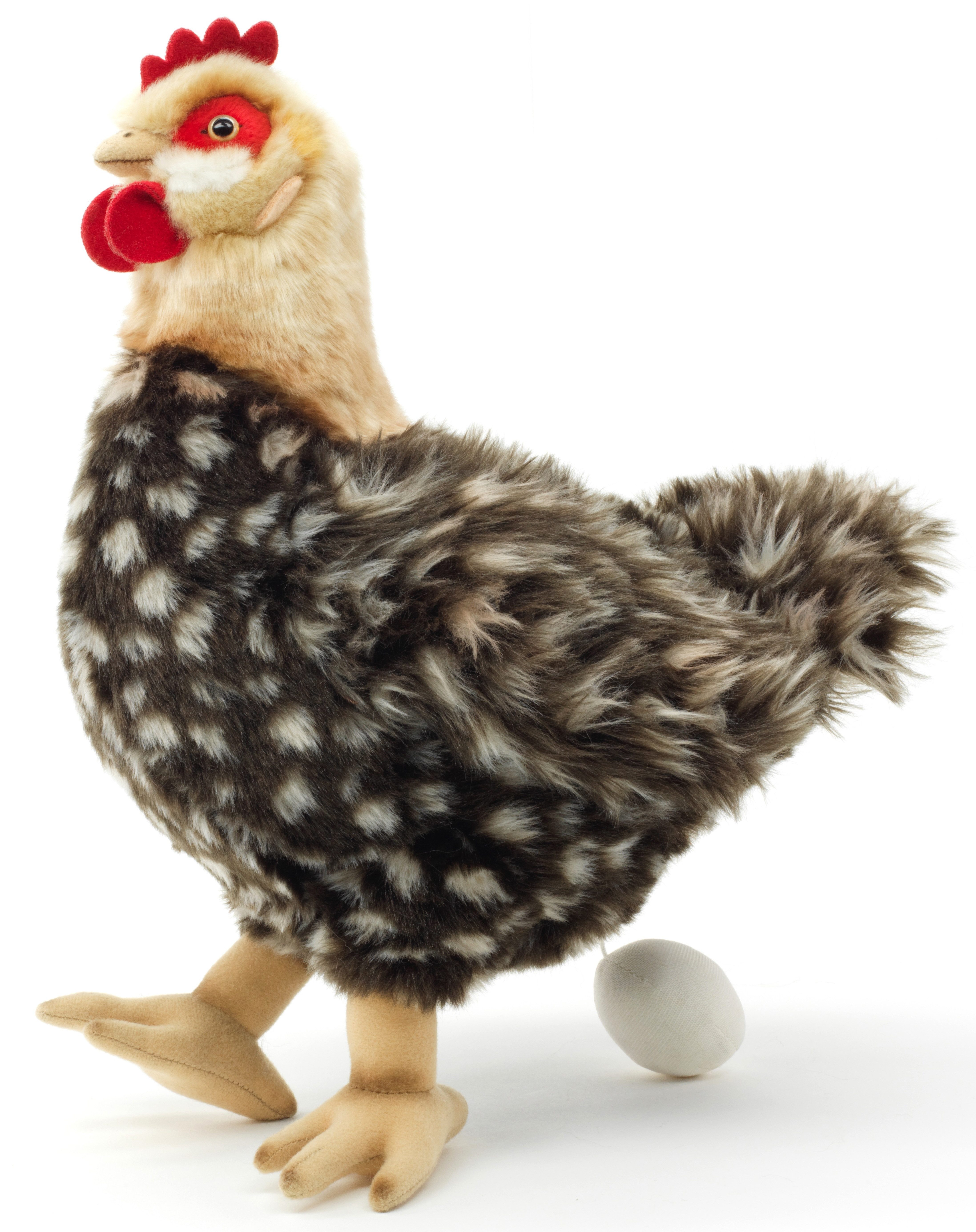 Uni-Toys Kuscheltier Henne mit Ei - versch. Farben - 37 cm (Höhe) - Plüsch-Huhn, Plüschtier, zu 100 % recyceltes Füllmaterial