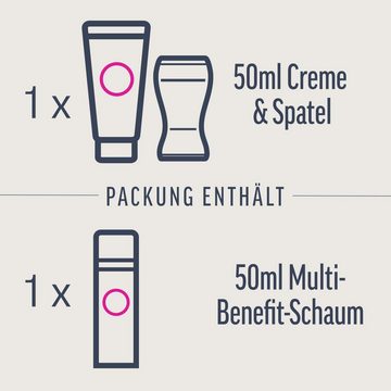Veet Enthaarungscreme EXPERT Intim-Haarentfernungs-Set Creme + Multi-Benefit Schaum, Doppelpack - 2 x 50ml, 2 St.