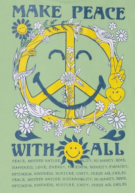 Capelli New York T-Shirt mit Peace Zeichen Rückendruck - Smiley Word Collection