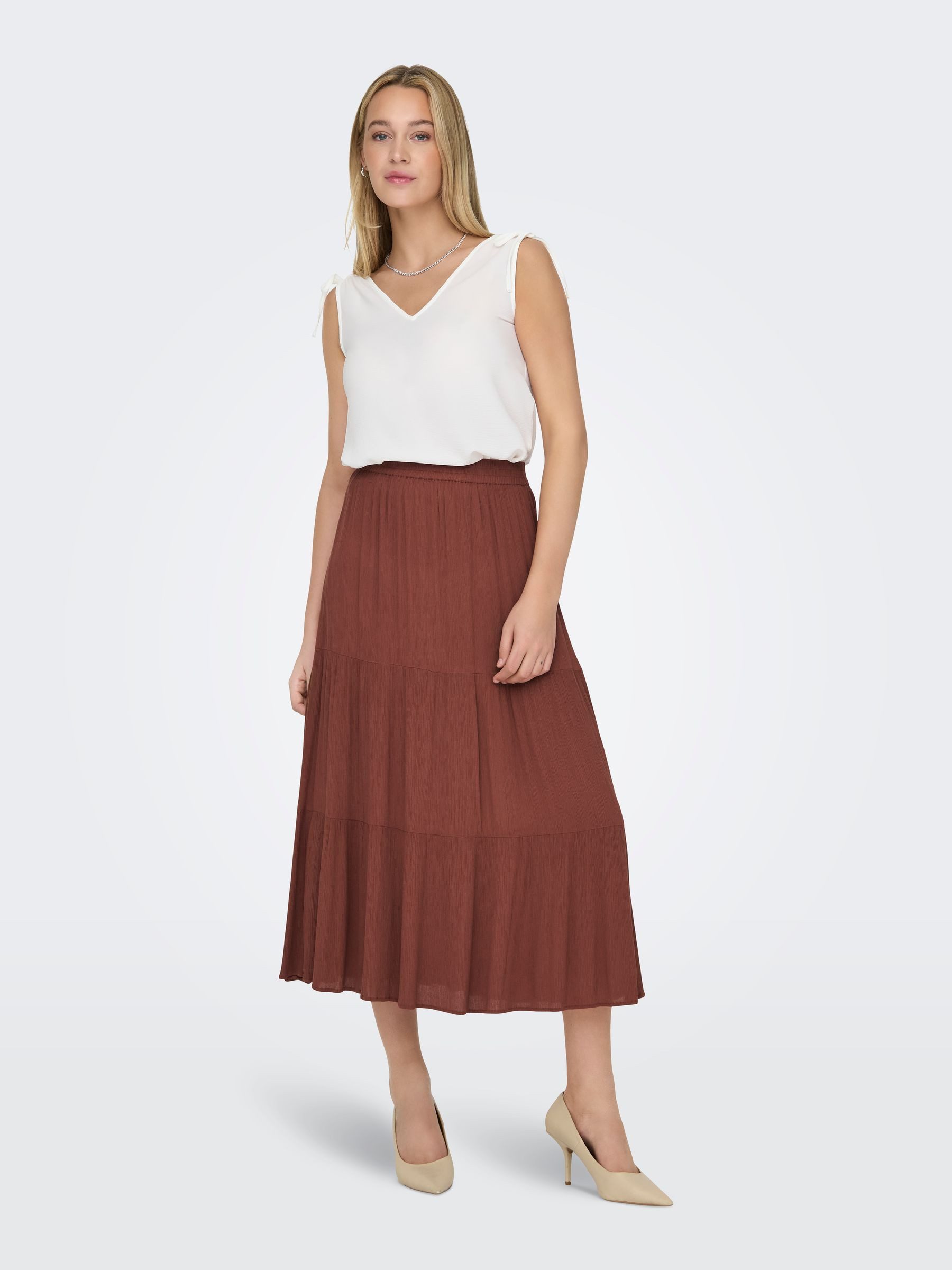 ONLY Sommerrock Stilvoller Maxi-Chic für vielseitige Looks Tiered Maxi Skir günstig online kaufen