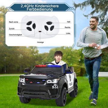 REDOM Elektro-Kinderauto mit USB, AUX und Bluetooth inkl., Belastbarkeit 30 kg, Mit Hupe, Licht, 3-5km/h, 12V für Kinder 37-95 M