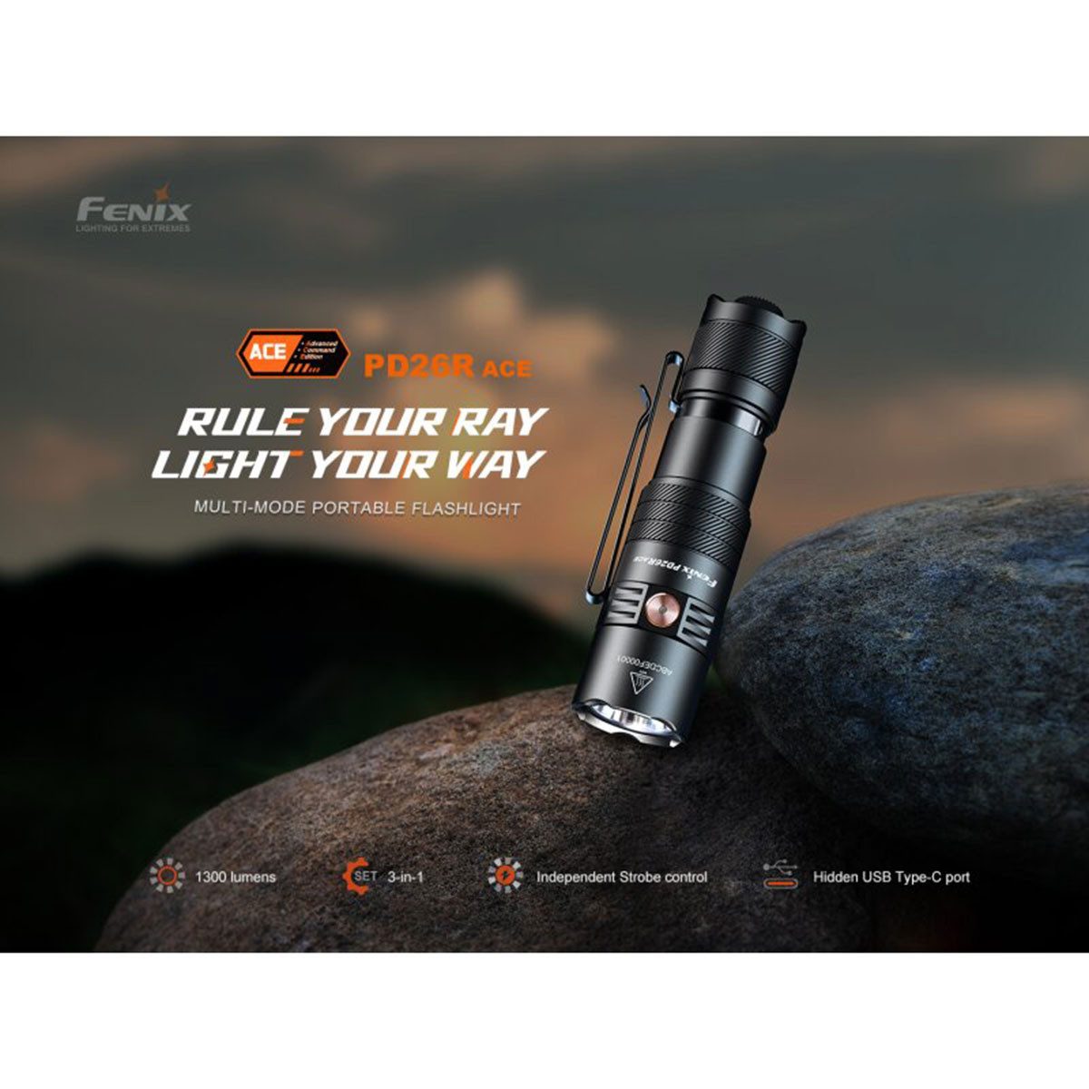 Fenix LED Taschenlampe PD26R ACE 1300 Lumen - LED Taschenlampe