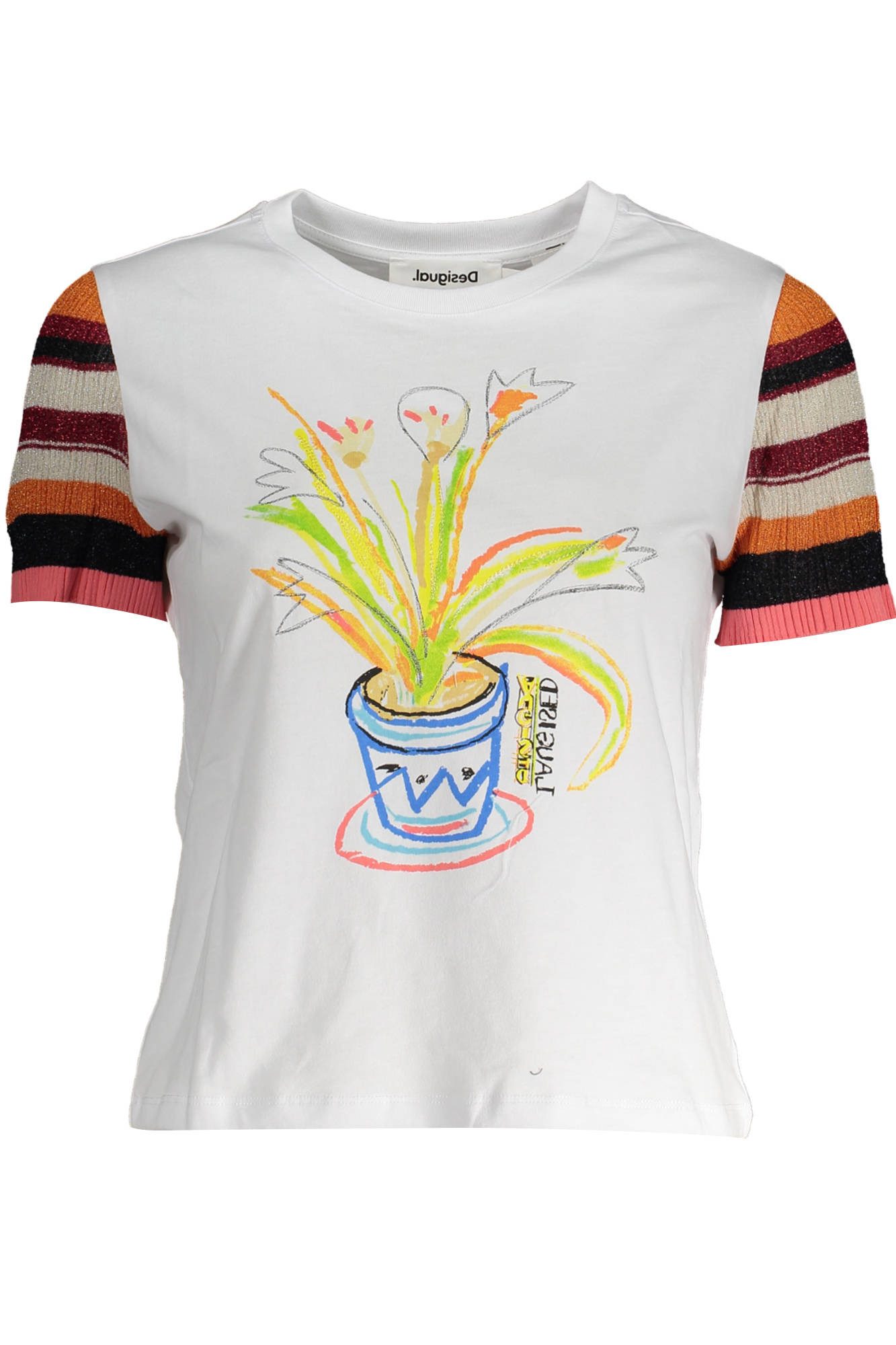 Desigual T-Shirt Stylisches Damen-Kurzarm T-Shirt in Weiß mit