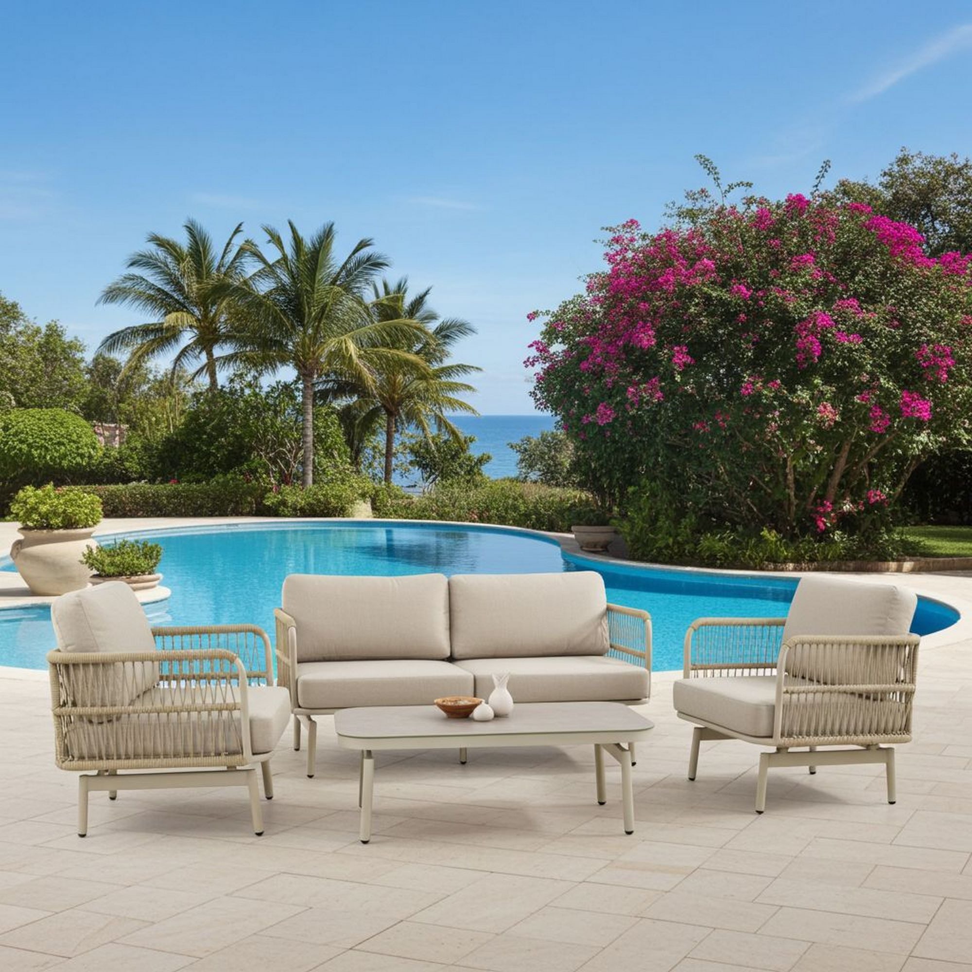 Lesli Living Gartenlounge-Set Lesli Living Lounge-Set AKIRO beige