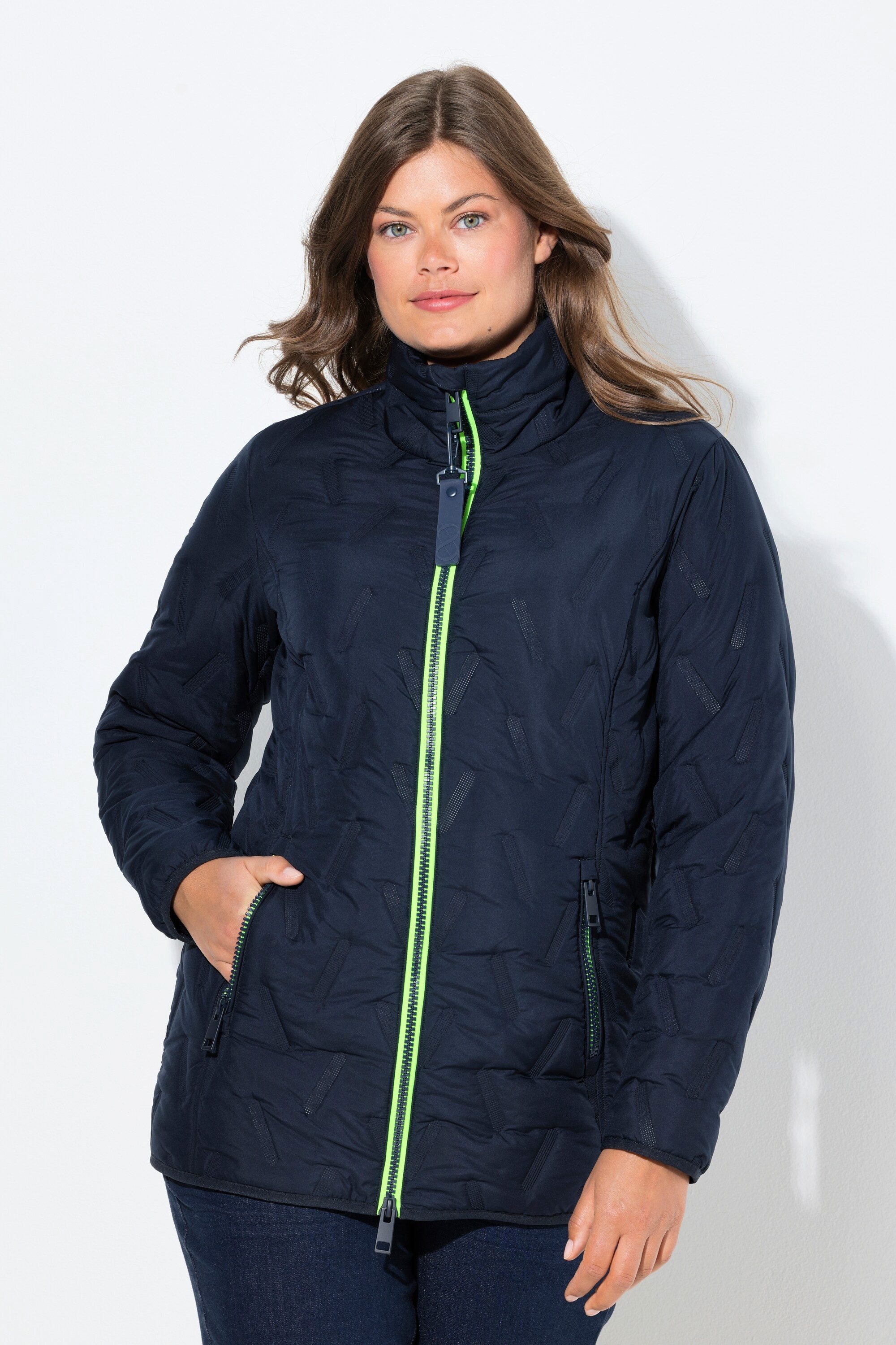 Laurasøn Steppjacke Sandwich-Steppjacke Stehkragen Zipper