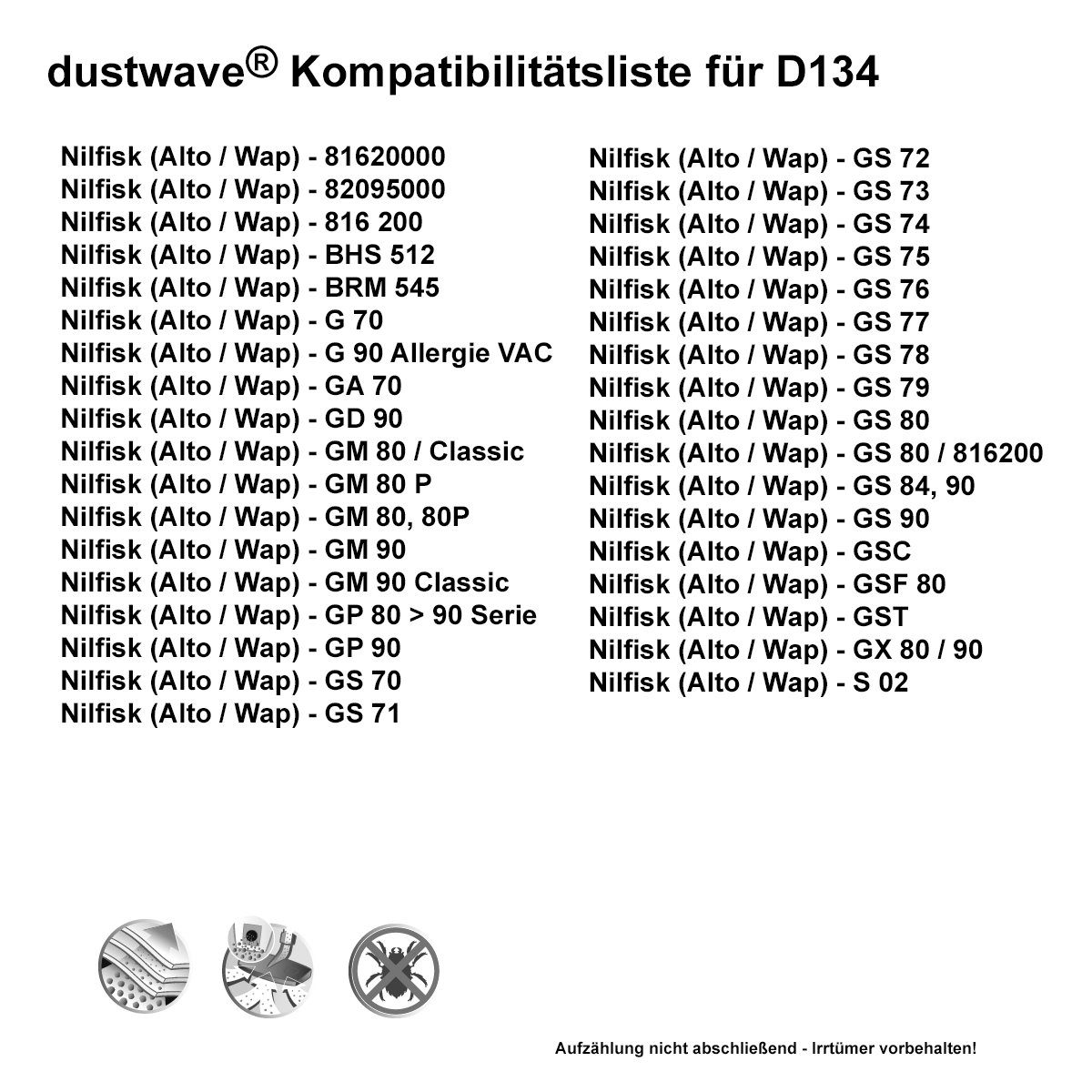 Dustwave Staubsaugerbeutel Sparpack, passend für 10 Sparpack, St., 3285, Base Staubsaugerbeutel - (ca. + 10 zuschneidbar) 15x15cm Hepa-Filter BA 1