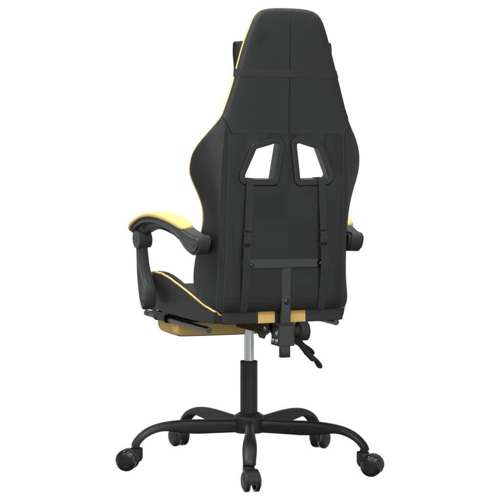 furnicato Gaming-Stuhl mit Fußstütze Schwarz Golden (1 St) und Kunstleder