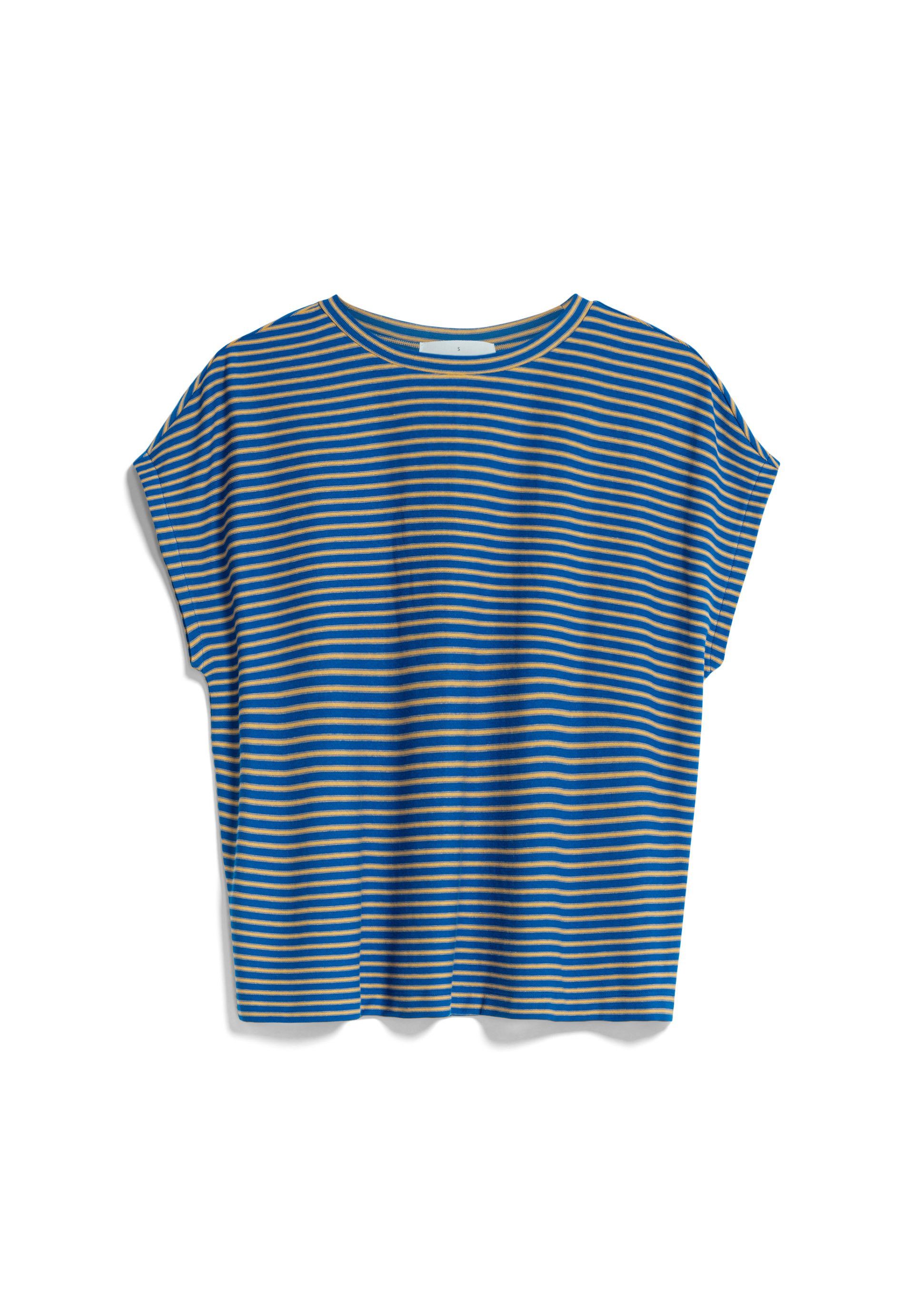 empty Damen Armedangels JAANISA T-Shirt cloudberry (1-tlg) warm blue-light MINI STRIPE