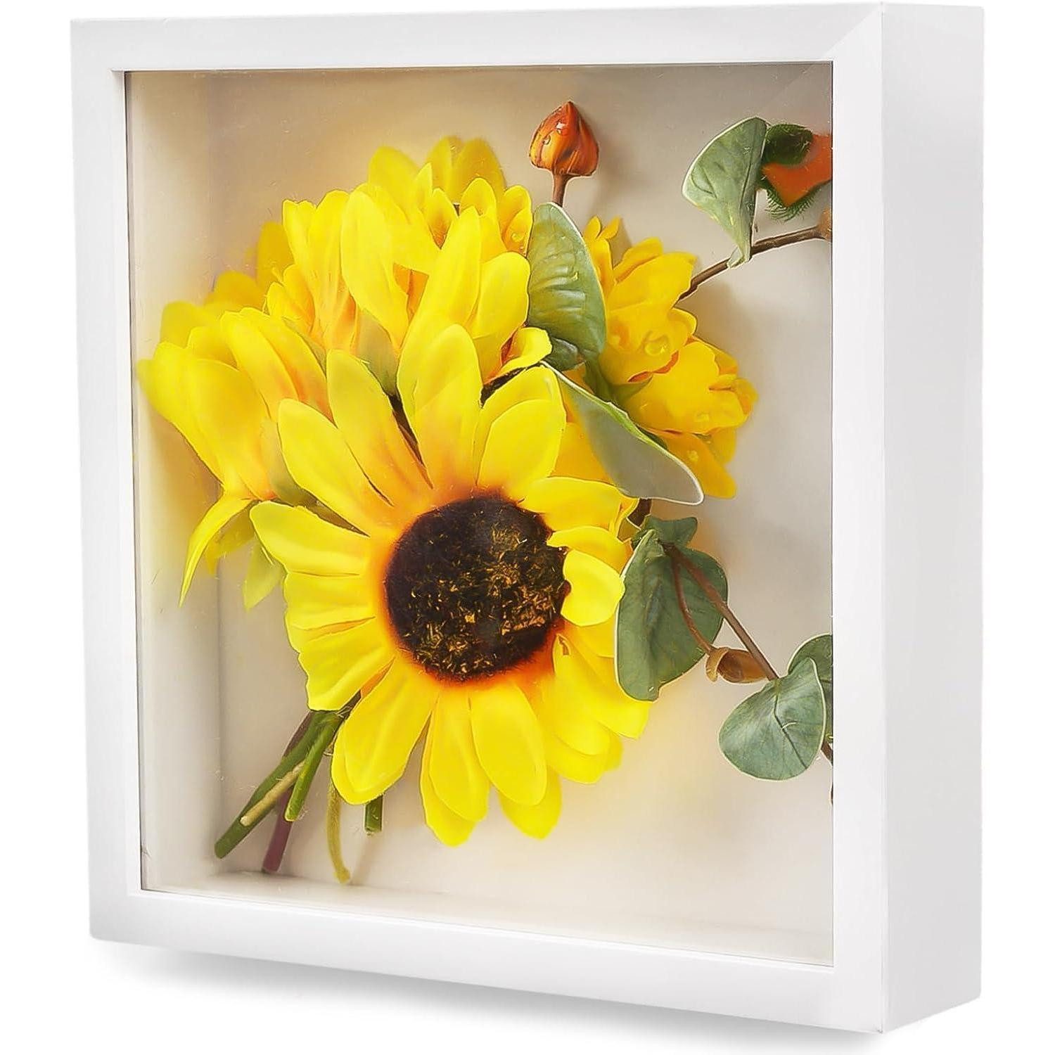 Weysoo Bilderrahmen zum Basteln Tiefer Bilderrahmen 20x20cm Weiß Befüllbar Souvenir Geschenk Collage