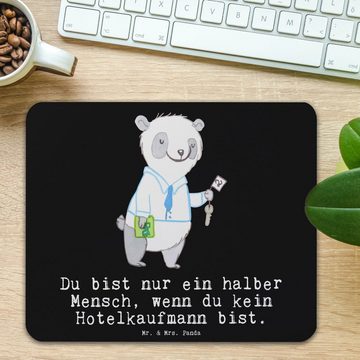 Mr. & Mrs. Panda Mauspad Hotelkaufmann Herz - Schwarz - Geschenk, Hoteleröffnung, Kollegin, Fi (1-St), rutschfest