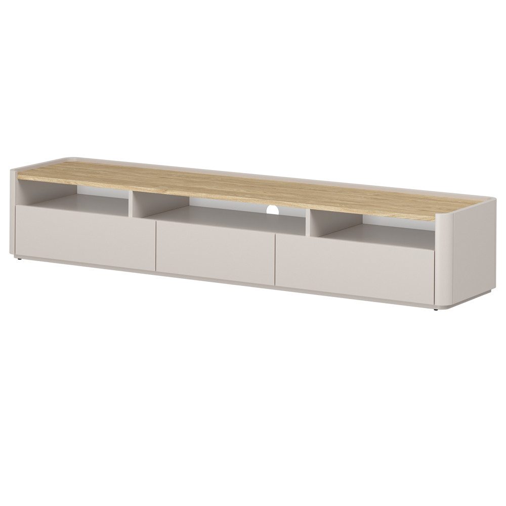 Lomadox Lowboard ELOY-141, Kaschmir Beige Eiche Dekor 200 cm grifflos Softclose