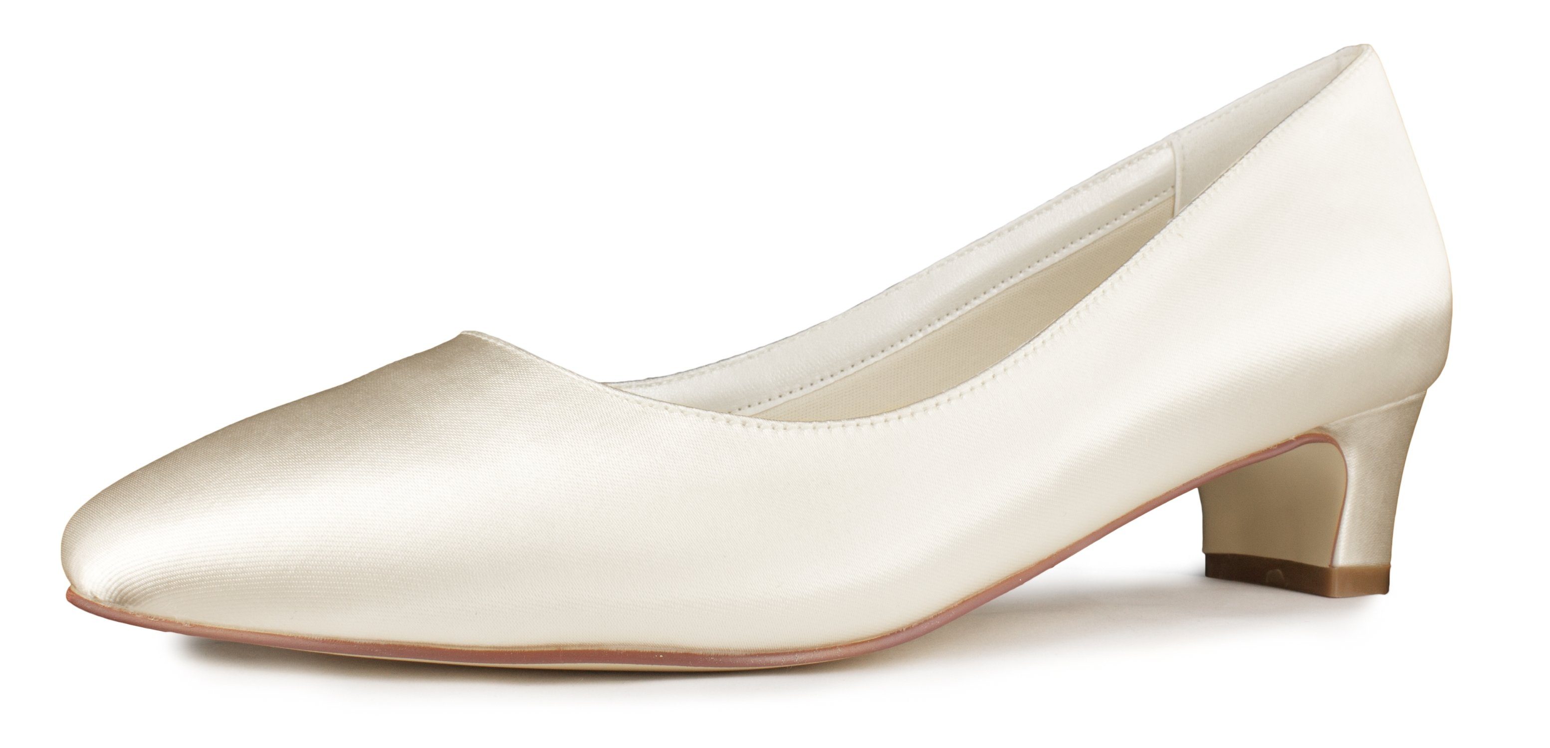 White Lady 935 ivory Satin - niedrige Brautschuhe Туфли