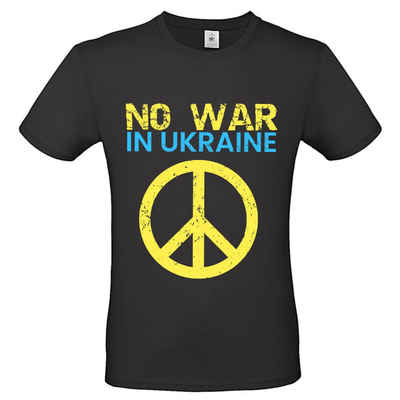 CXP Print-Shirt »No War - Frieden & Solidarität für die Ukraine - Kein Krieg Friedenszeichen - T-Shirt schwarz«