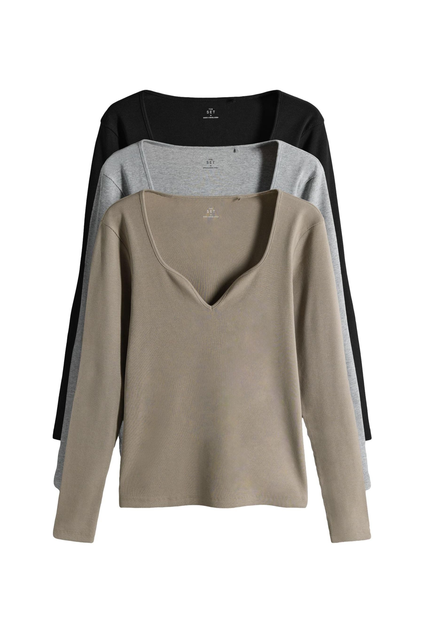 The Set Langarmshirt The Set gerippte günstig online kaufen