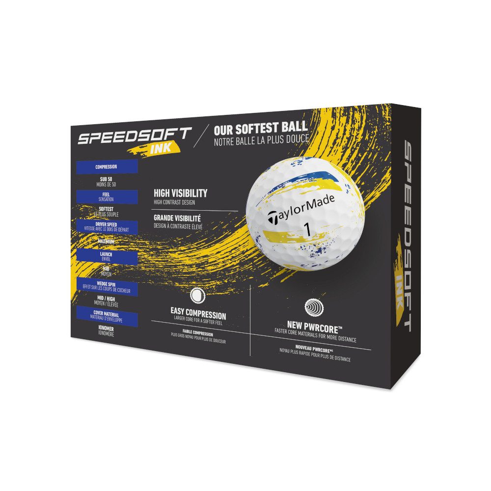 Taylormade Golfball TaylorMade Golfball SpeedSoft Ink Blau/Gelb 1 Dutzend