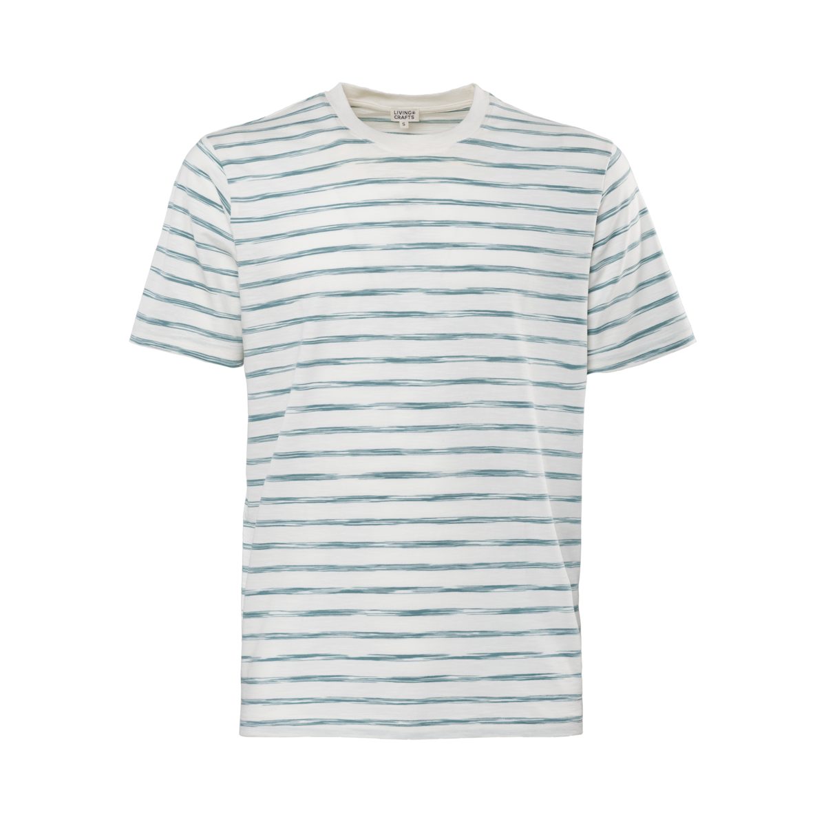 LIVING CRAFTS Slub-Garn Design weichem Waters/Offwhite aus Reef T-Shirt ODIN besonders Luftiges