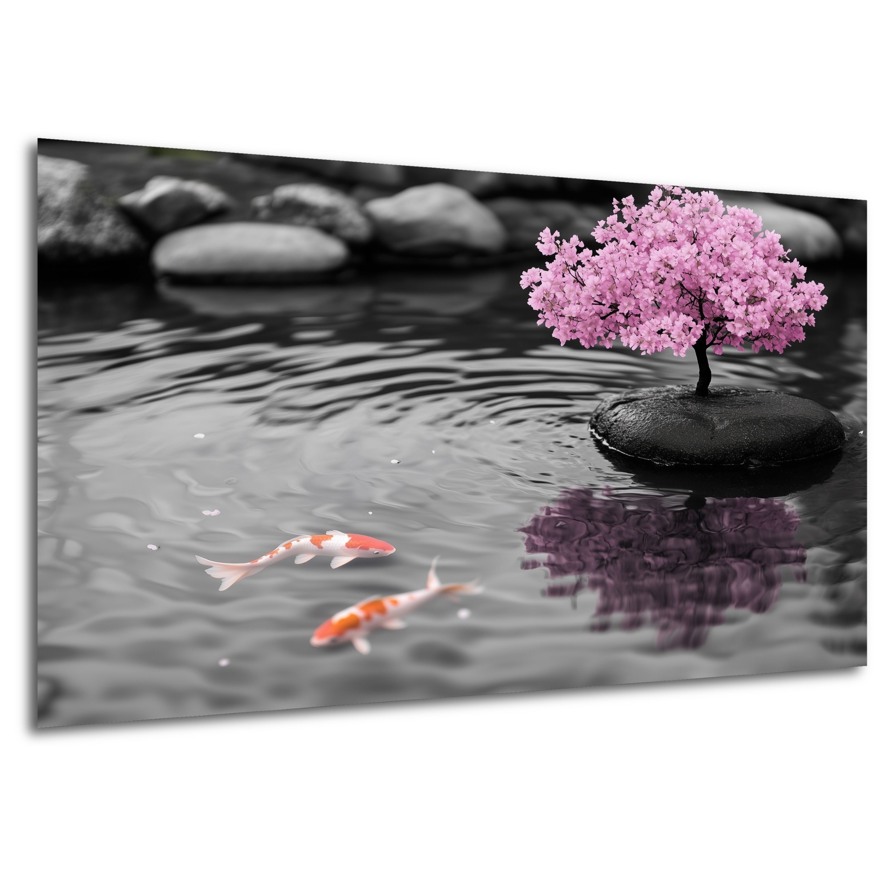 DARO Design Leinwandbild Modern Abstrakt Wandbilder XXL Wandbild Wand Deko Leinwand Bilder, (rosa Kirschblütenbaum - Bild groß Wohnzimmer Schlafzimmer Küche Esszimmer Einteilig Querformat Fotodruck Leinwände Wanddeko Abstrakte Kunst Boho), 30x20cm