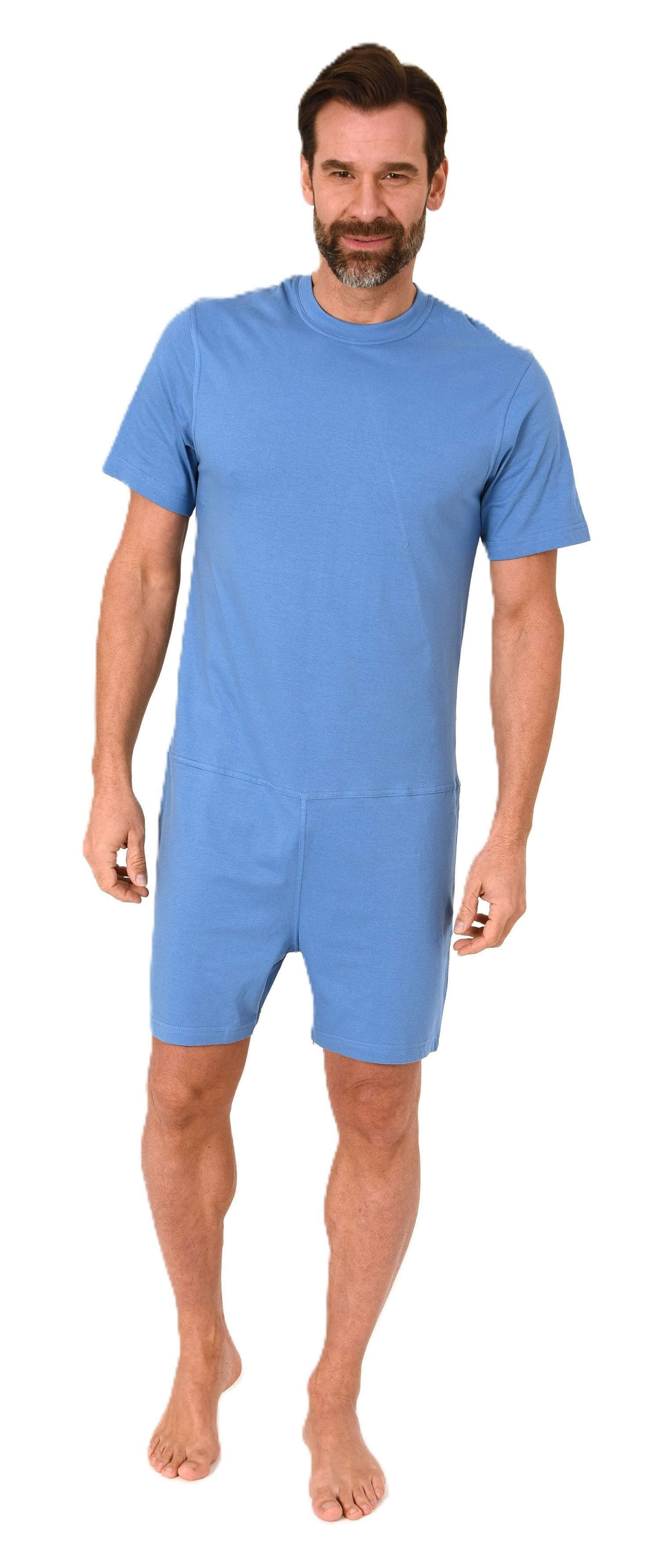 Normann Care Pyjama Herren Pflegeoverall kurzarm Einteiler mit Reißverschlu günstig online kaufen
