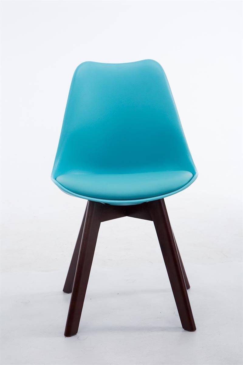 V2 Kunststoffsitzschale Kunstleder, blau mit Borneo Küchenstuhl CLP