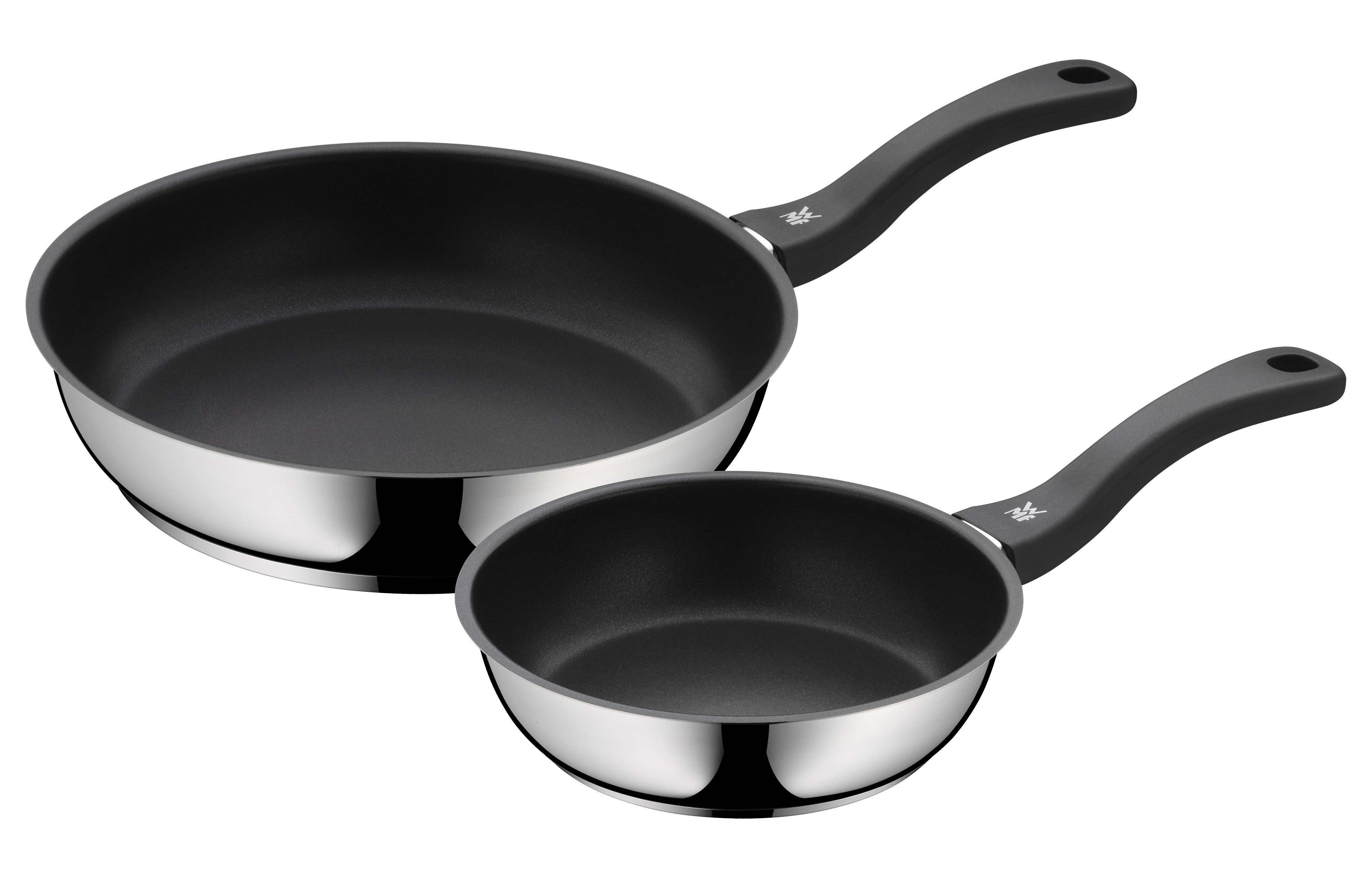 WMF Pfannen-Set Devil Bratpfanne 28 cm + 20 cm, Cromargan® Edelstahl Rostfrei 18/10 (Set, 2-tlg., Bratpfannenset (20 + 28 cm), Induktion, Antihaftbeschichtung, für alle Herdarten geeignet