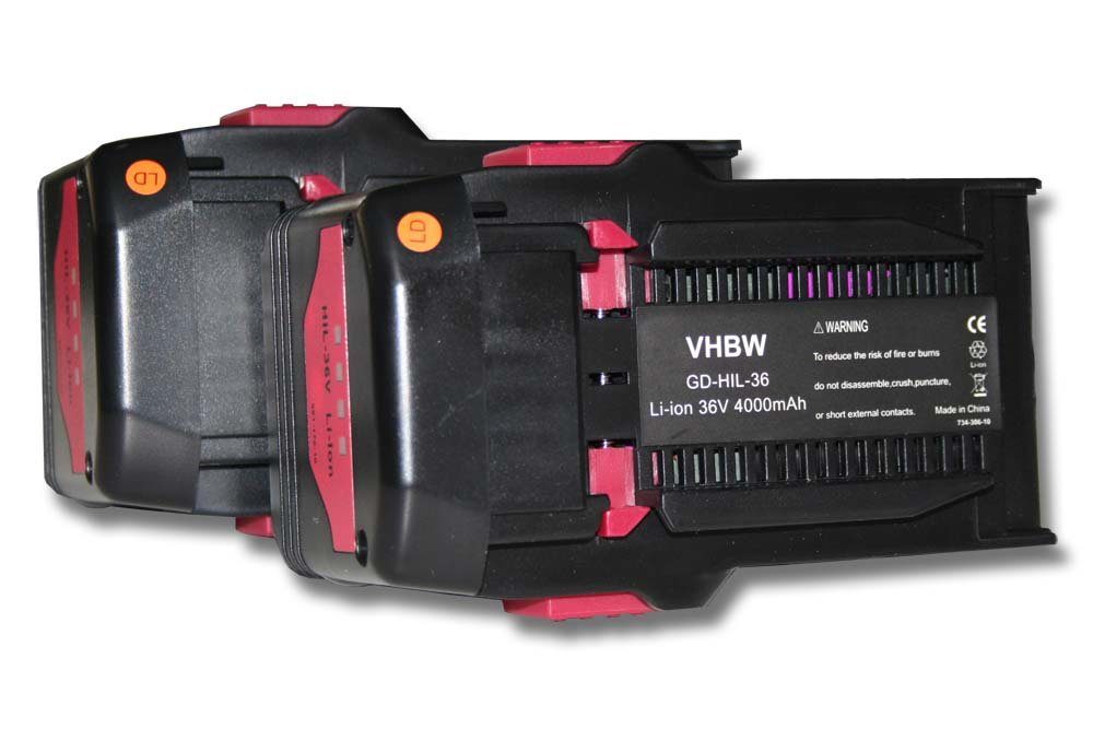 vhbw kompatibel mit Hilti TE 7A, WSC 7.25-A36 Akku Li-Ion 4000 mAh (36 V)