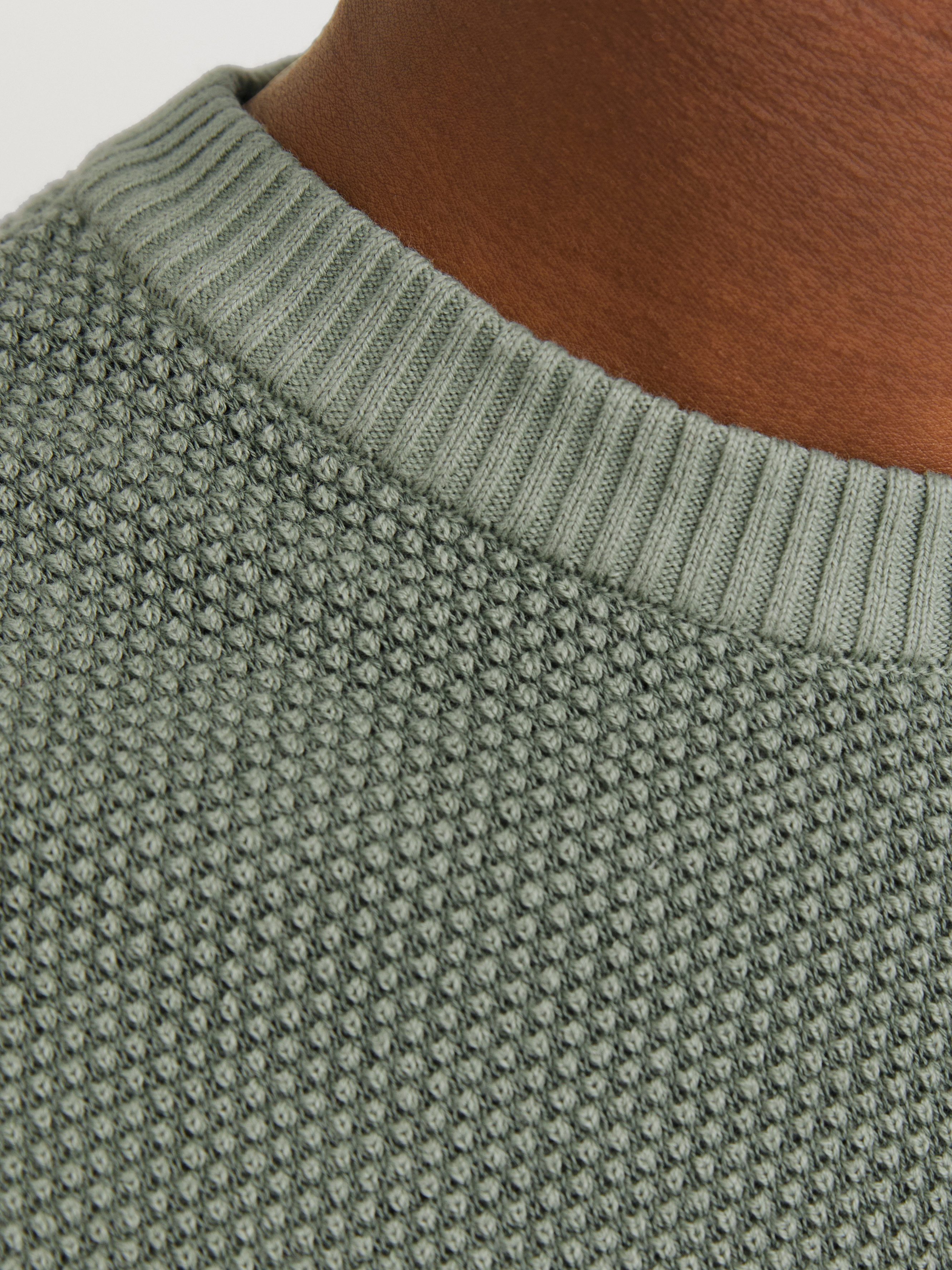 Jack & Jones Rundhalspullover JJEGLOBE KNIT CREW NECK NOOS in Strick Optik