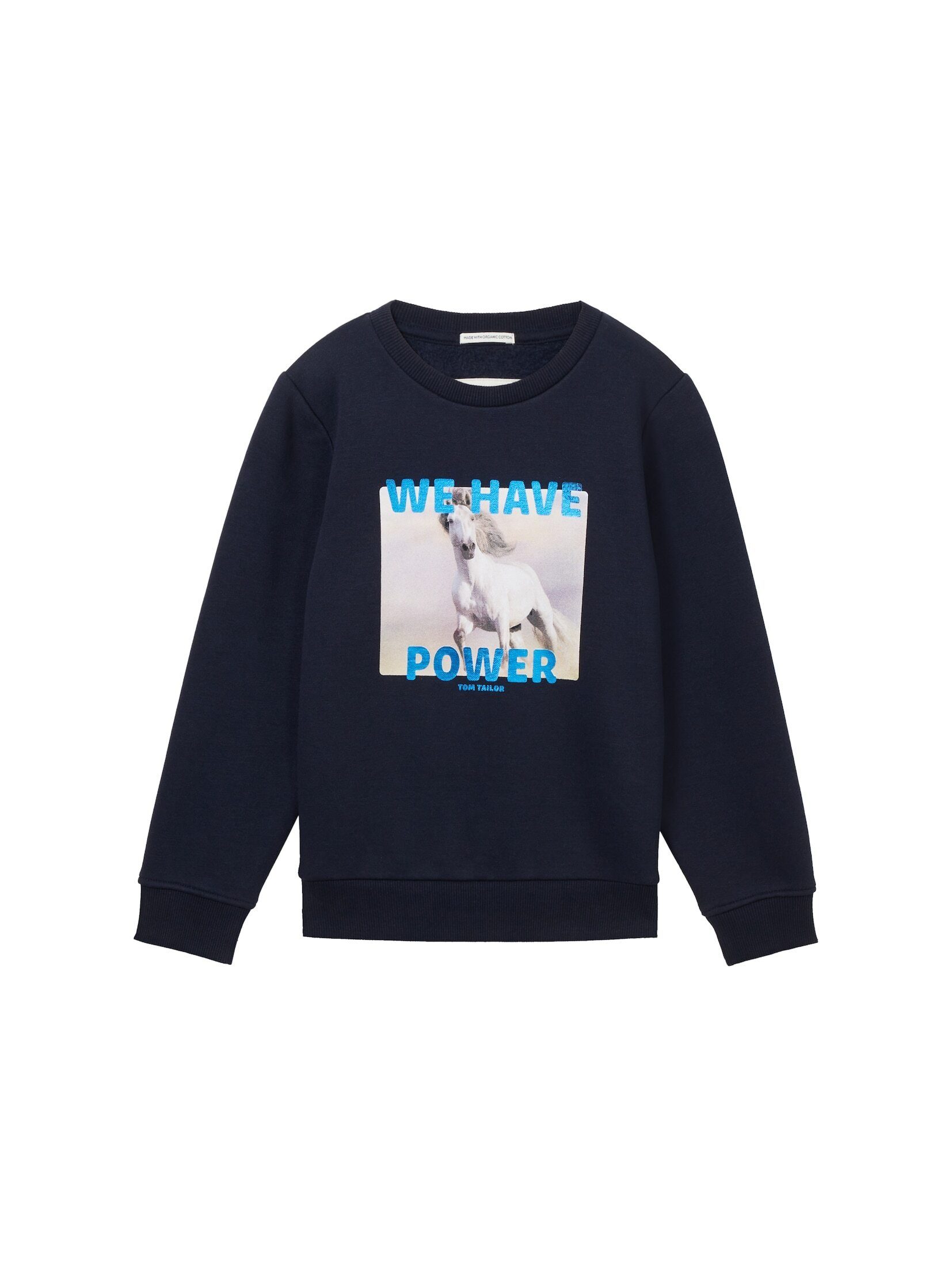 TOM TAILOR Sweatjacke Sweatshirt mit Artwork sky captain blue