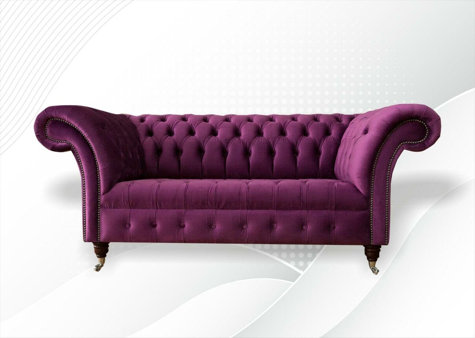 JVmoebel Chesterfield-Sofa Moderener violetter Chesterfield Zweisitzer Wohnzimmermöbel Neu, Made in Europe