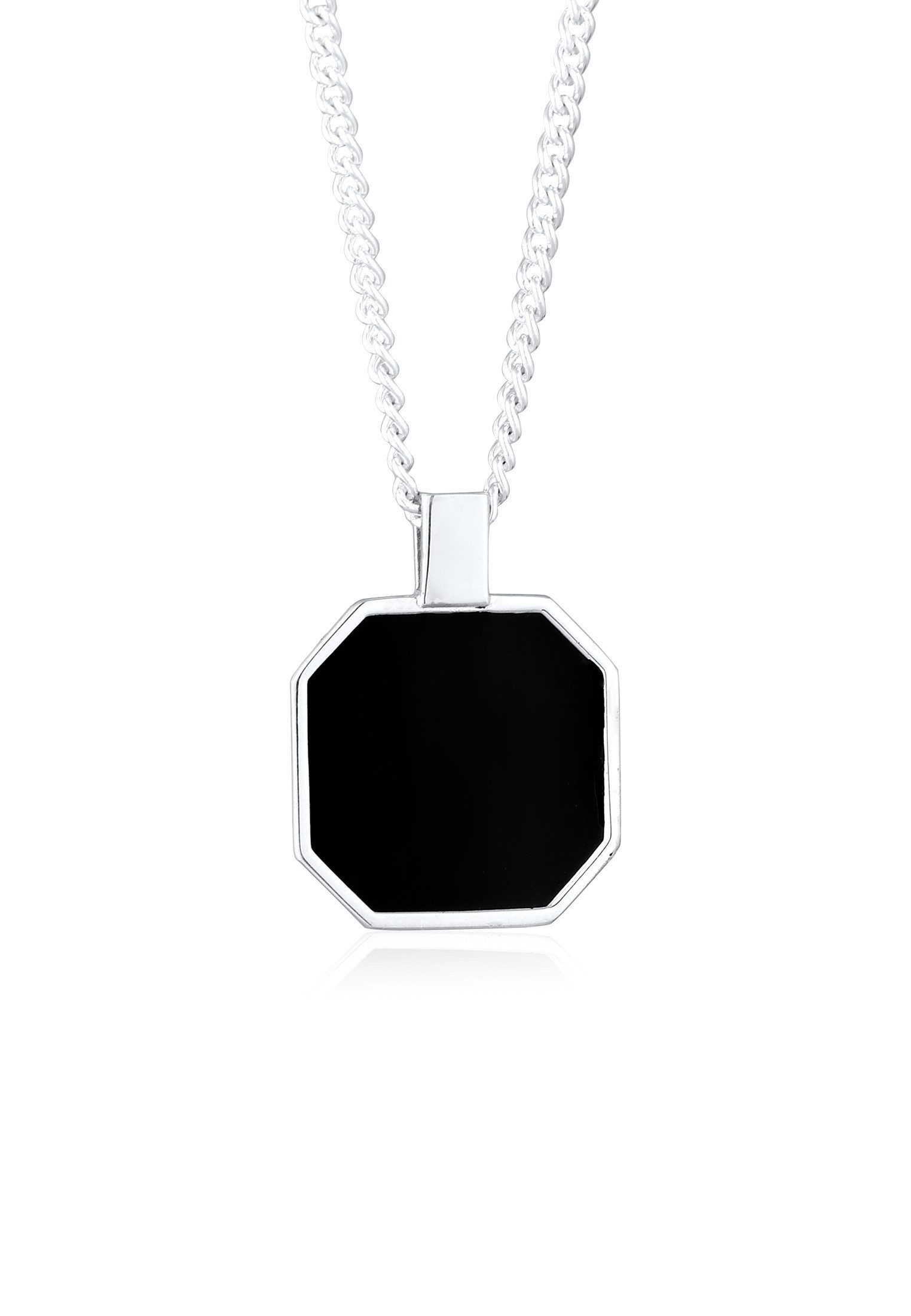 Kette mit Anhänger Emaille Anhänger Quadrat 925 Sterling Silber
