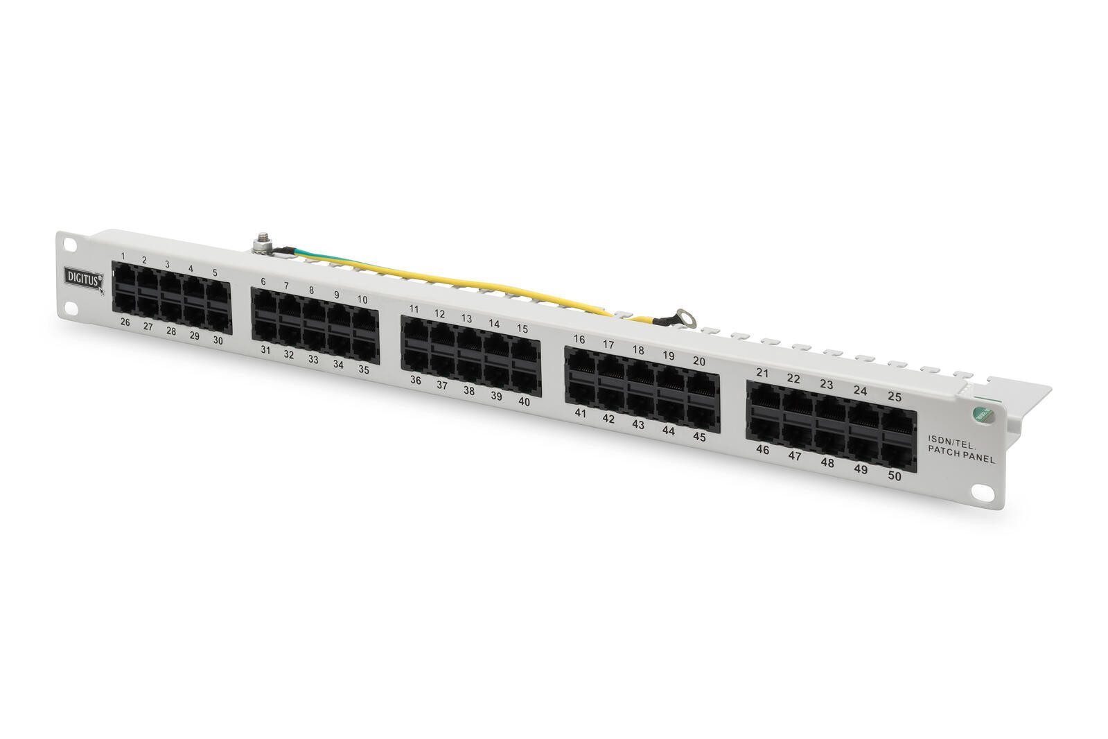 Digitus CAT 3 ISDN Patch Panel, ungeschirmt, grau Netzwerk-Switch