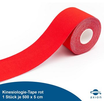 Axion Kinesiologie-Tape Kinesio-Tape - Wasserfestes Tape in rot 500 x 5cm (Set, 1-St) hohe Klebekraft, wasserfest, extrem dehnbar